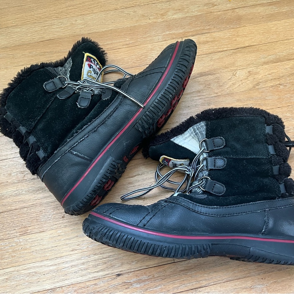 Pajar Canada Iceland Womens US 9 Black Leather Faux Fur Waterproof Boots - Picture 7 of 10
